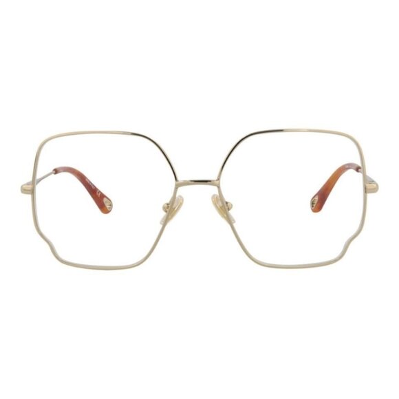 Chloé Womens Square/Rectangle Gold Gold Transparent Fashion Designer Eyewear - Picture 1 of 4